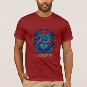 Camiseta Fones de Ouvido Gatos Galactic Vibes