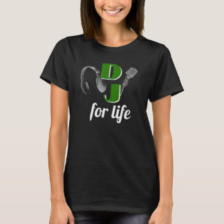 Camiseta Fones de Ouvido Microfone Verde DJ For Life