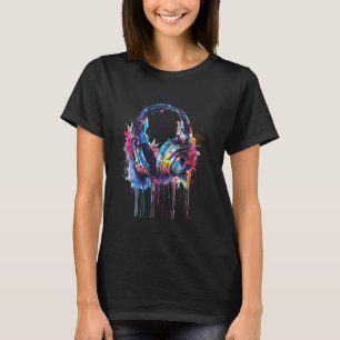 Camiseta Fones de ouvido Music DJ Beatmaker Techno Splash H