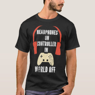 Camiseta Fones de ouvido No Controlador Nos Jogos Mundiais