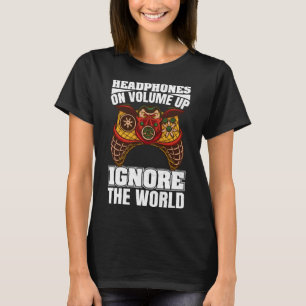 Camiseta Fones de ouvido No Volume Superior Ignoram O Novo 