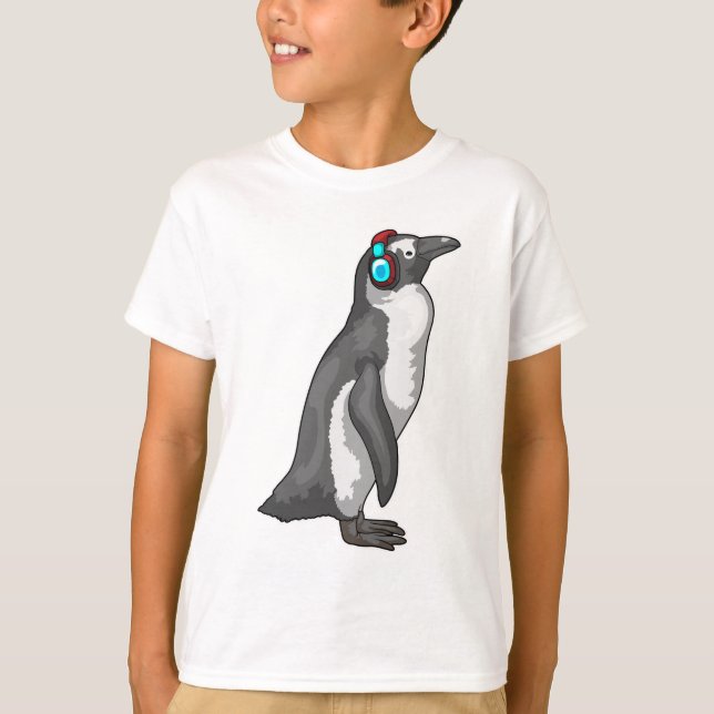 Camiseta Fones de Ouvido Penguin Music (Frente)
