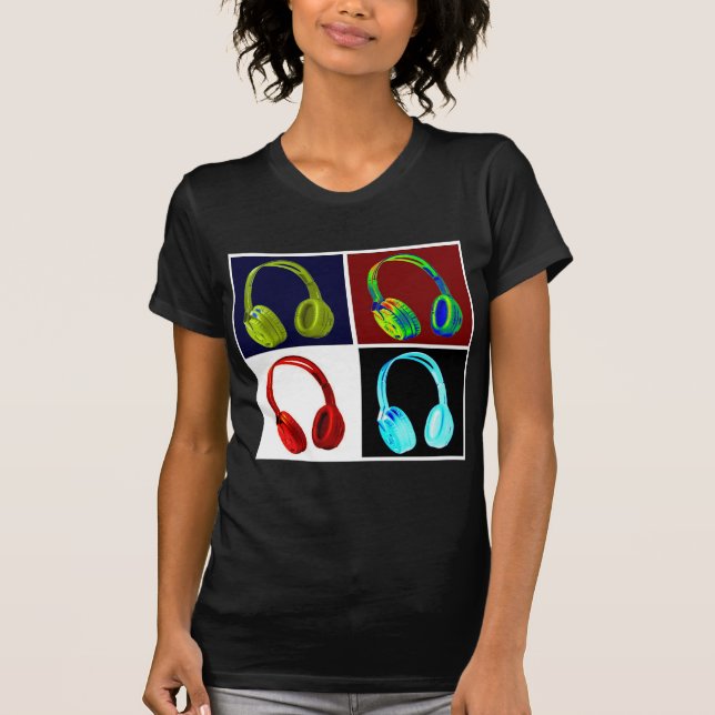 Camiseta Fones de ouvido Pop de arte (Frente)