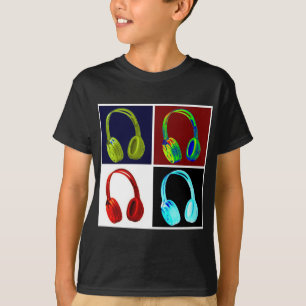 Camiseta Fones de ouvido Pop de arte