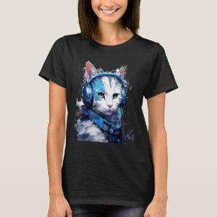 Camiseta Fones de ouvido Rave EDM Gato da Ilha de Man