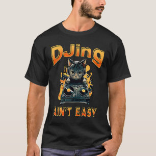 Camiseta Fones de ouvido Técnicos do Gatinho de Música Pop