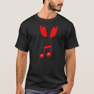 Camiseta fones de ouvido vermelhos