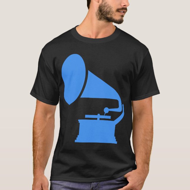 Camiseta Fonógrafo - Azul-Bebê (Frente)