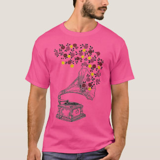 Camiseta Fonógrafo de flores