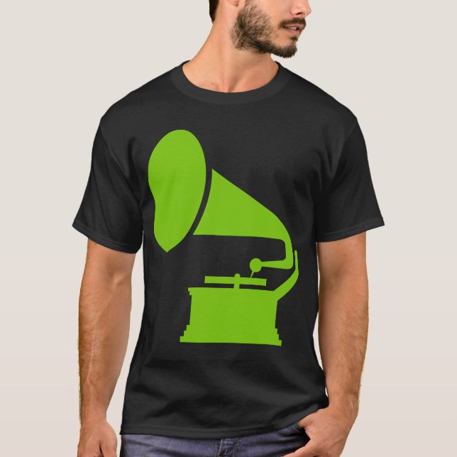 Camiseta Fonógrafo - Verde marciano (Frente)