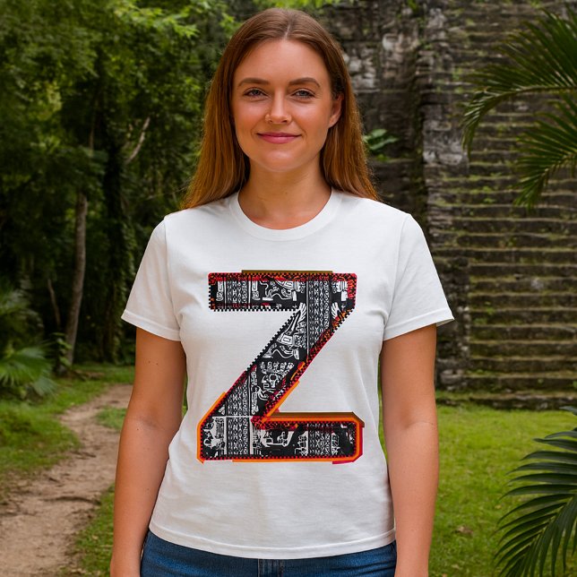Camiseta Fonte Artística Letra Z Inca (Criador carregado)