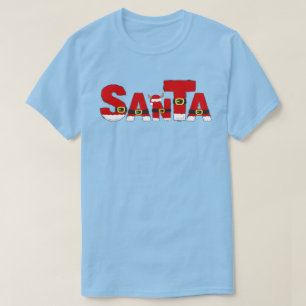 Camiseta Fonte de texto vermelha e branca do Papai Noel