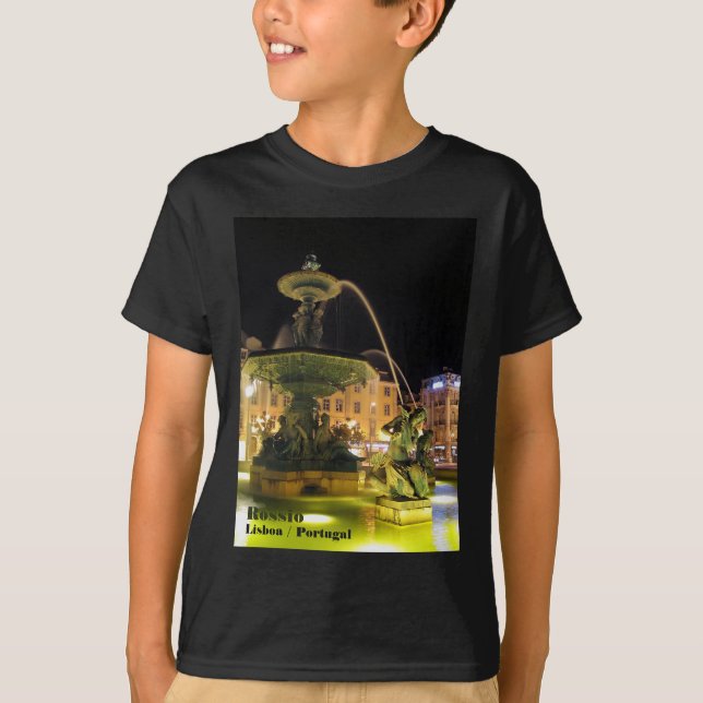 Camiseta Fonte iluminada e Sereia. Rossio, Lisboa (Frente)