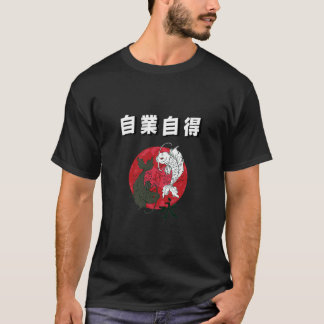 Camiseta Fonte japonesa com peixe koi