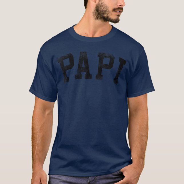 Camiseta Fonte Negrito Clássico Papi Aniversário amigos Pap (Frente)