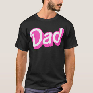Camiseta Fonte Sobreposta Rosa Branco Pai