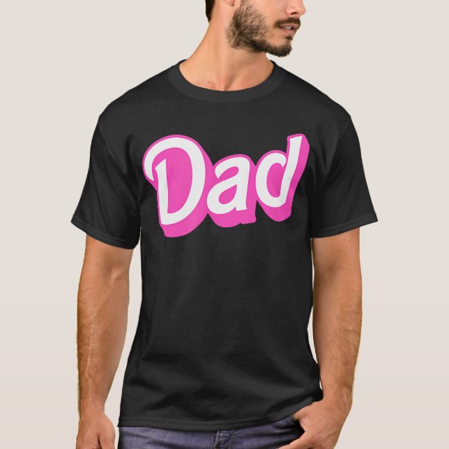 Camiseta Fonte Sobreposta Rosa Branco Pai (Frente)
