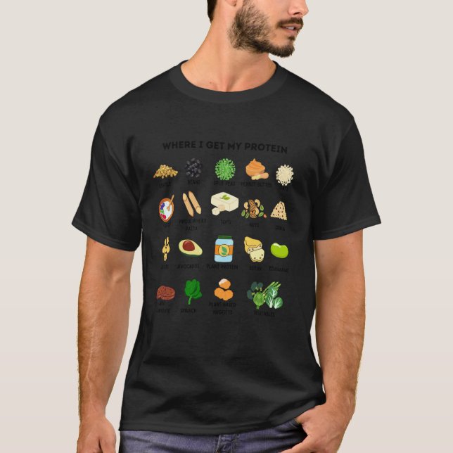 Camiseta Fontes de Proteína Vegana (Frente)