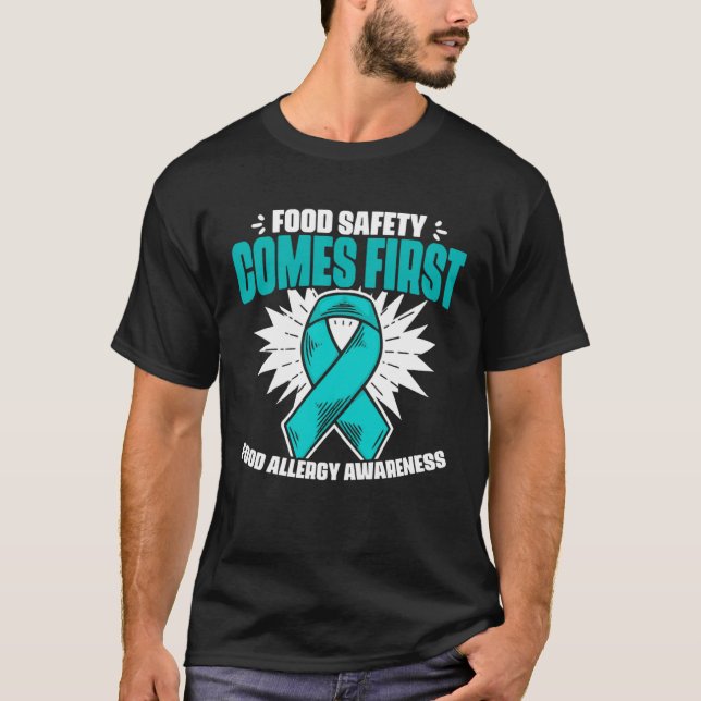 Camiseta Food Safety Comes First Food Allergic Food Allergy (Frente)
