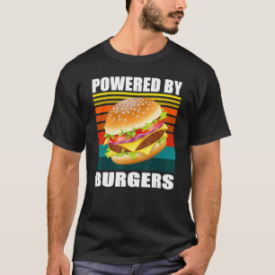 Camiseta Foodie Alimentada Por Hambúrgueres Mens Mulheres C