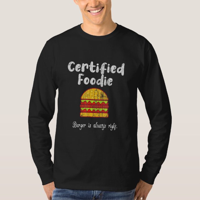 Camiseta Foodie Hamburger Certified Cheeseburger Graphic (Frente)