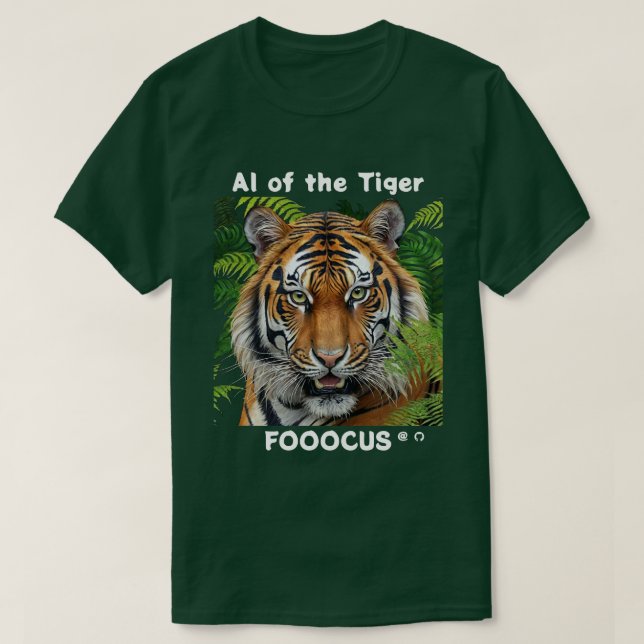 Camiseta Fooocus - IA do tigre v2 (Frente do Design)