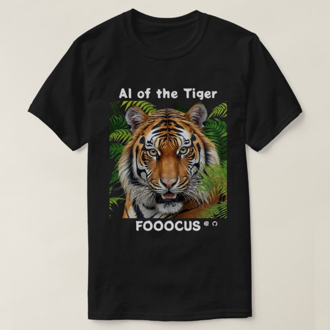 Camiseta Fooocus - IA do tigre v2 (Frente do Design)