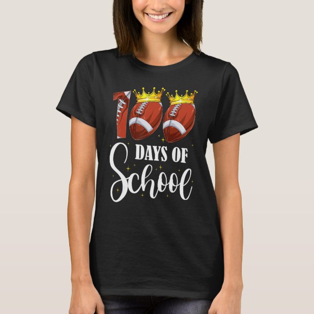 Camiseta Football 100 Days of School Happy 100th Day Teache (Frente)