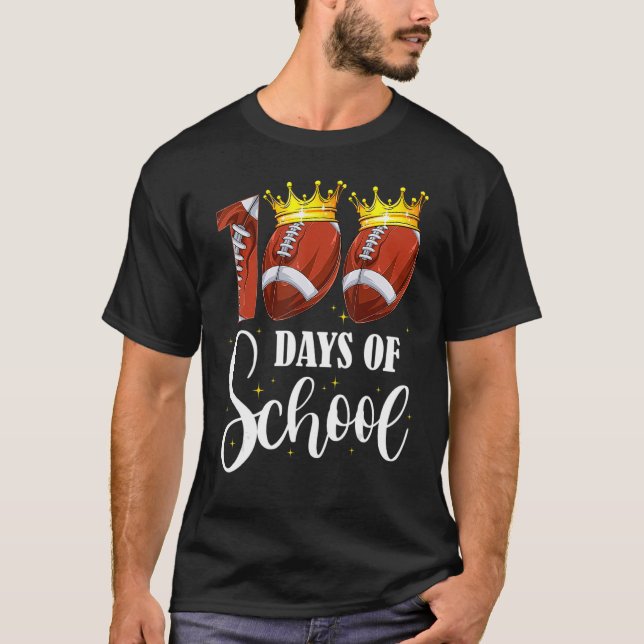 Camiseta Football 100 Days of School Happy 100th Day Teache (Frente)