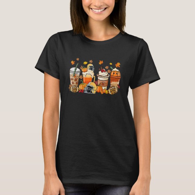 Camiseta Football Coffee Drink Pumpkin Spice Latte Autumn F (Frente)