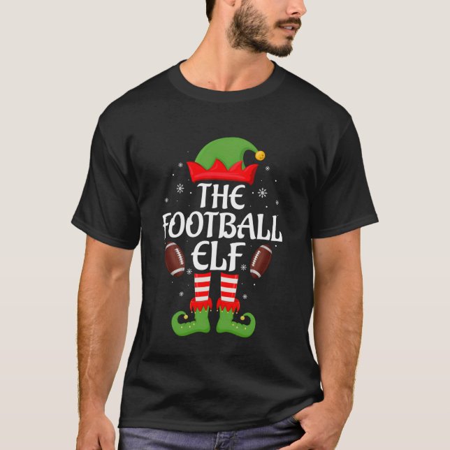 Camiseta Football Elf Xmas Family Matching Elf Squad Christ (Frente)