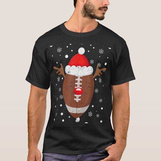 Camiseta Football Fan Reindeer Antlers Christmas Xmas Elk T (Frente)