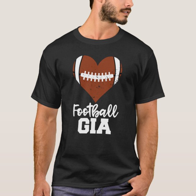 Camiseta Football Gia Football Heart Grandma Gia (Frente)