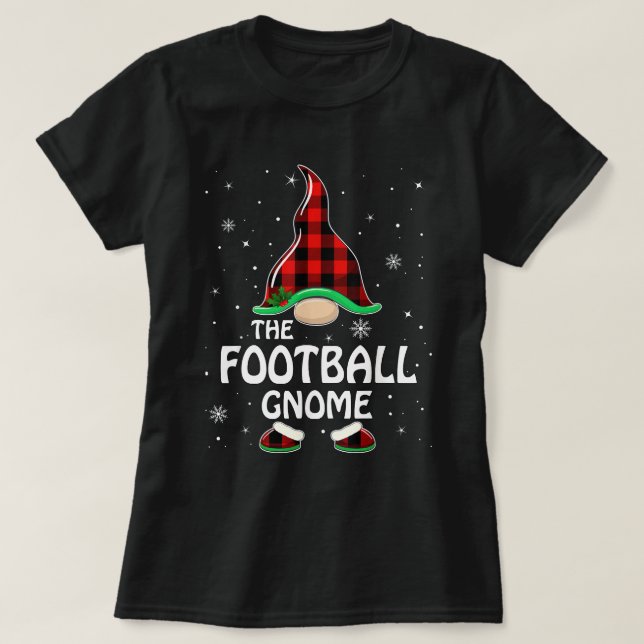 Camiseta Football Gnome Buffalo Plaid Matching Family Chris (Frente do Design)