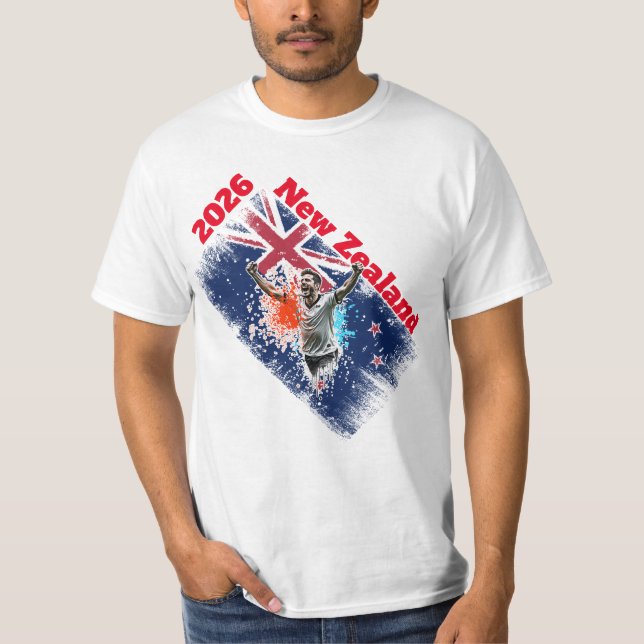 Camiseta Football Goal Celebration New Zealand Flag 2026 (Frente)