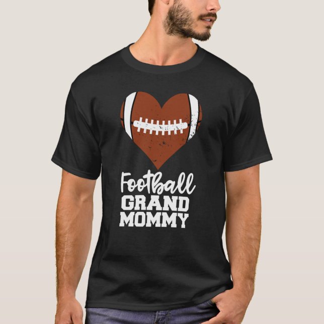 Camiseta Football Grandmommy Football Heart Grand Mommy (Frente)