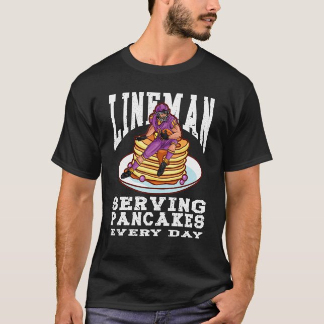 Camiseta Football Lineman Pancakes Served Every Day Offensi (Frente)