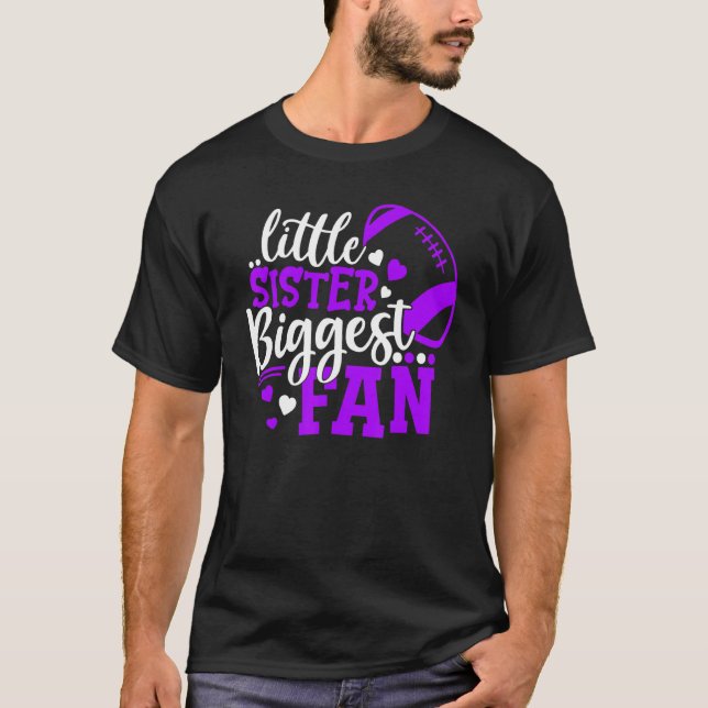 Camiseta Football Little Sister Biggest Fan  Football Siste (Frente)
