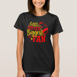 Camiseta Football Little Sister Biggest Fan  Football Siste