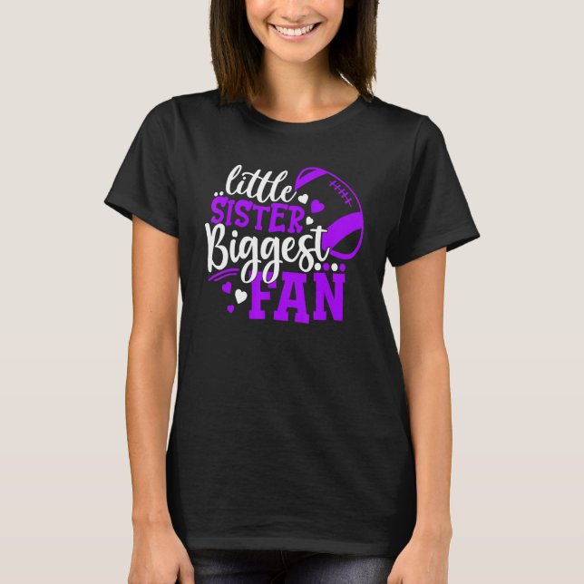 Camiseta Football Little Sister Biggest Fan  Football Siste (Frente)