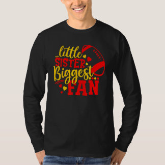 Camiseta Football Little Sister Biggest Fan  Football Siste