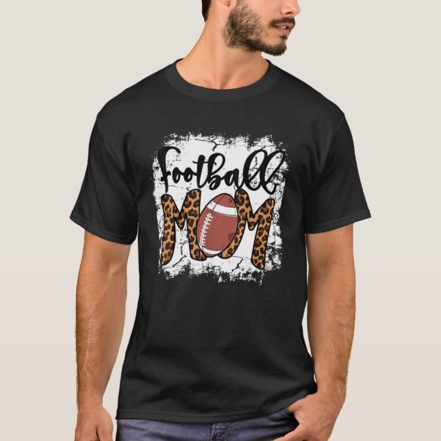 Camiseta Football Mom Sport Leopard Mommy Mama  Mother s Da (Frente)