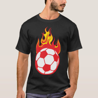 Camiseta football soccer 9 flamme flame feu boule 1110
