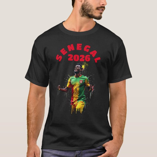 Camiseta Football Soccer Goal Celebration Senegal Flag 2026 (Frente)