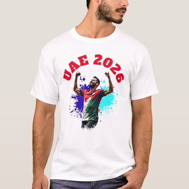 Camiseta Football Soccer Goal Celebration UAE Flag 2026 (Frente)