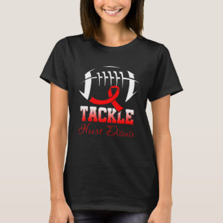 Camiseta Football Tackle Heart Disease Retro Awareness Red 