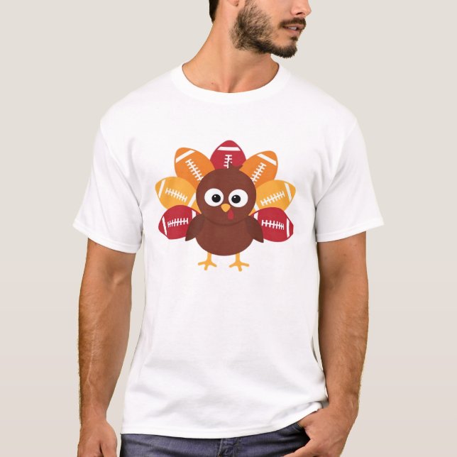 Camiseta Football Turkey Funny Thanksgiving Oversized T-Shi (Frente)