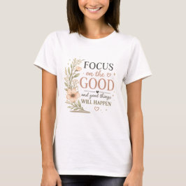 Camiseta Foque no Bem – Inspirador Floral Vintage P
