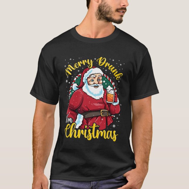 Camiseta for Beer   Merry Drunk I m Christmas (Frente)