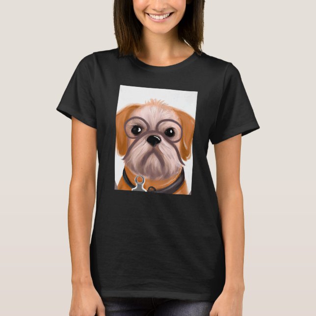 Camiseta For Cute Dog Puppie Fan In Dog Style  1 (Frente)
